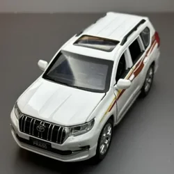 Allloy Casting   1/24 Scale Toyota Prado Off Road Car Model Sound And Light Simulation Metal Land Cruiser Car Toys Kids Boys