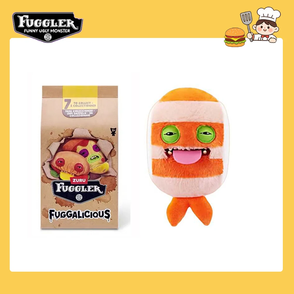Fuggler Original Fuggalicious Dolls Dumpling Hamburger Pizza Hot Dog Doughnut Ugly Teeth Monster Plush Toys Random 1PC Blind Box