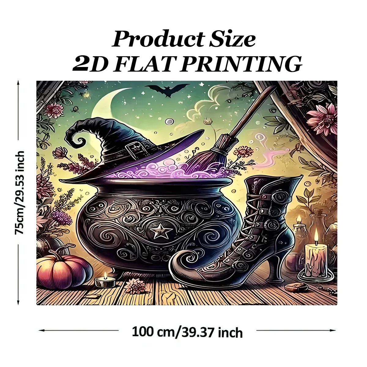 1pc, Non-Slip Fashion Car Trunk Mat, Wizard Purple Magic Boots Pattern Design - Durable Polyester Material, Keeps Trunk Dry And
