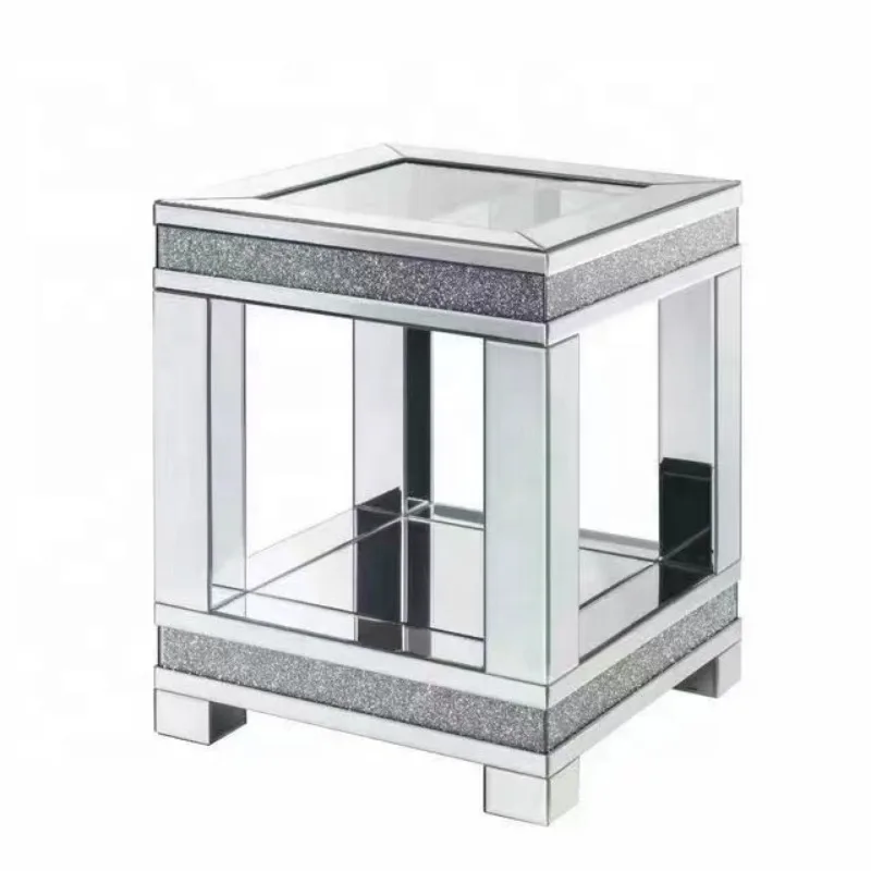 Espejo de mesa con espejo de diamante de cristal, mesa lateral, muebles de sala de estar, gran oferta