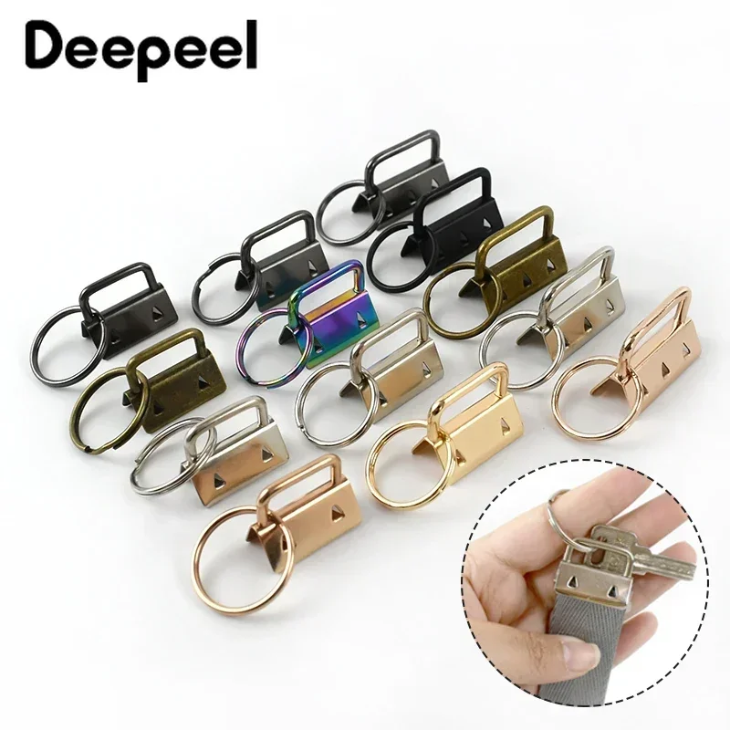 10/20Pcs 20/26/32mm Strap Tail Clip Metal Keychain Split Ring Buckle for Belt Bag Webbing Tails DIY Crafts Hardware Accessories