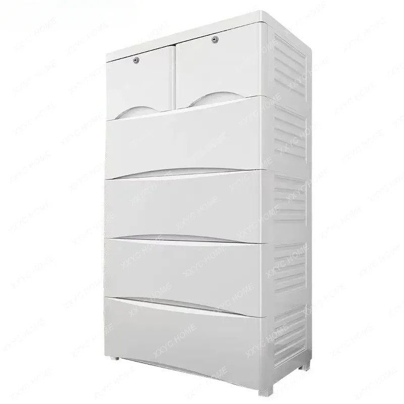 

Thickened Large Modern Storage Cabinet Plastic Finishing Cabinet Chest of Drawers Clothes Storage Box Organizer