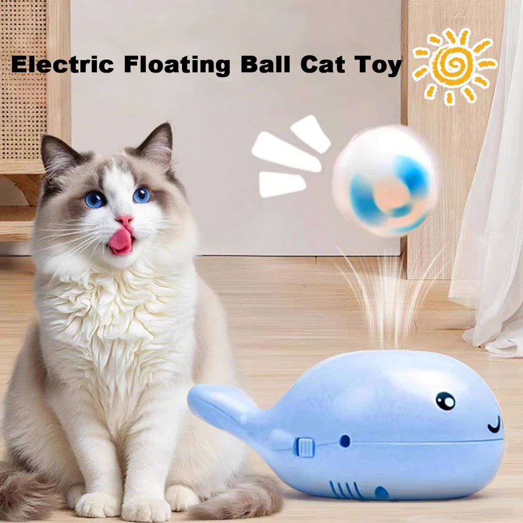 Electric Whale Floating Ball Toys Mini Fan Balancing Blowing Games Ideal Toys for Dogs and Cats Interactive Cat Toys