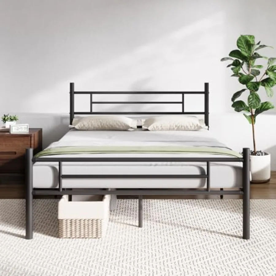 

Size Bed Frame with Headboard and Footboard 14 Inch Metal Platform Bed Frame Under Bed Storage Strong Metal Slats Support Mattr