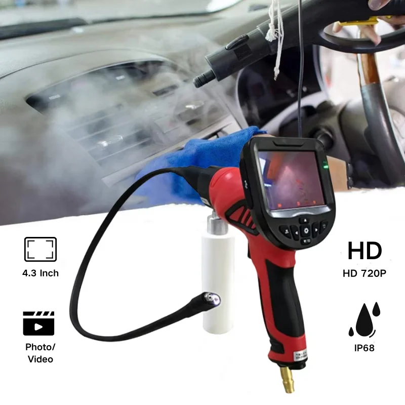 

High Pressure Visual Air Conditioner Cleaning Gun HD 4.3 Inch Display Car Air Conditioner Duct Borescope Flushing Gun Kit