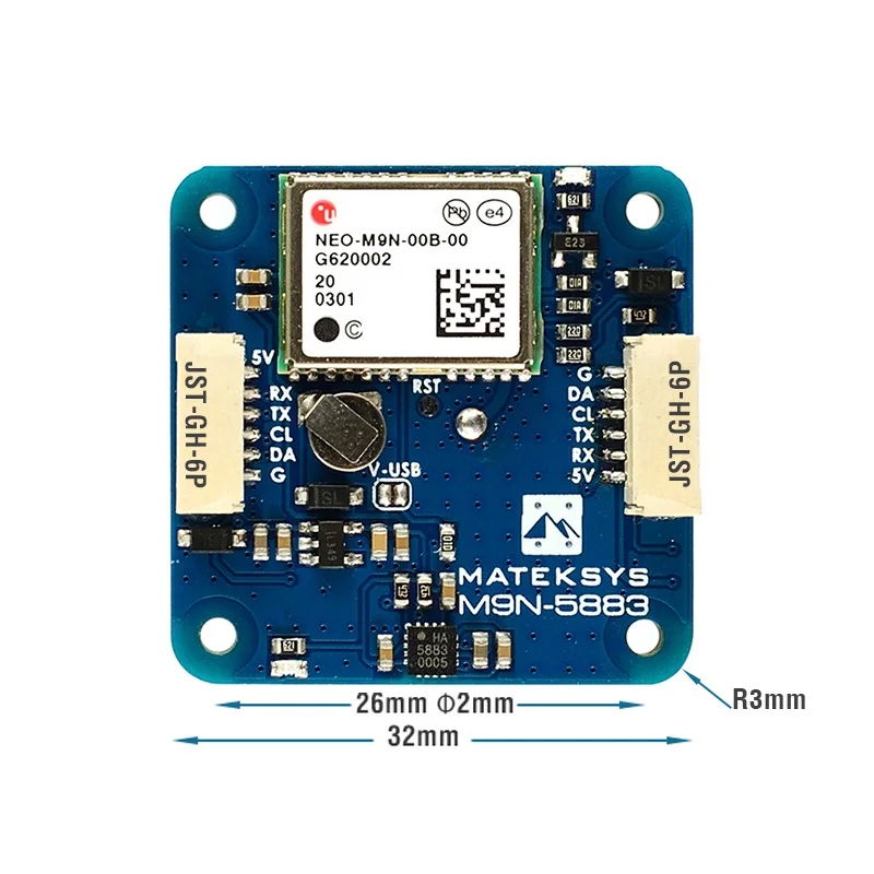 MATEK MATEKSYS GNSS Compass  M9N-5883 GPS for Long Range RC FPV Drone - High Precision Navigation System