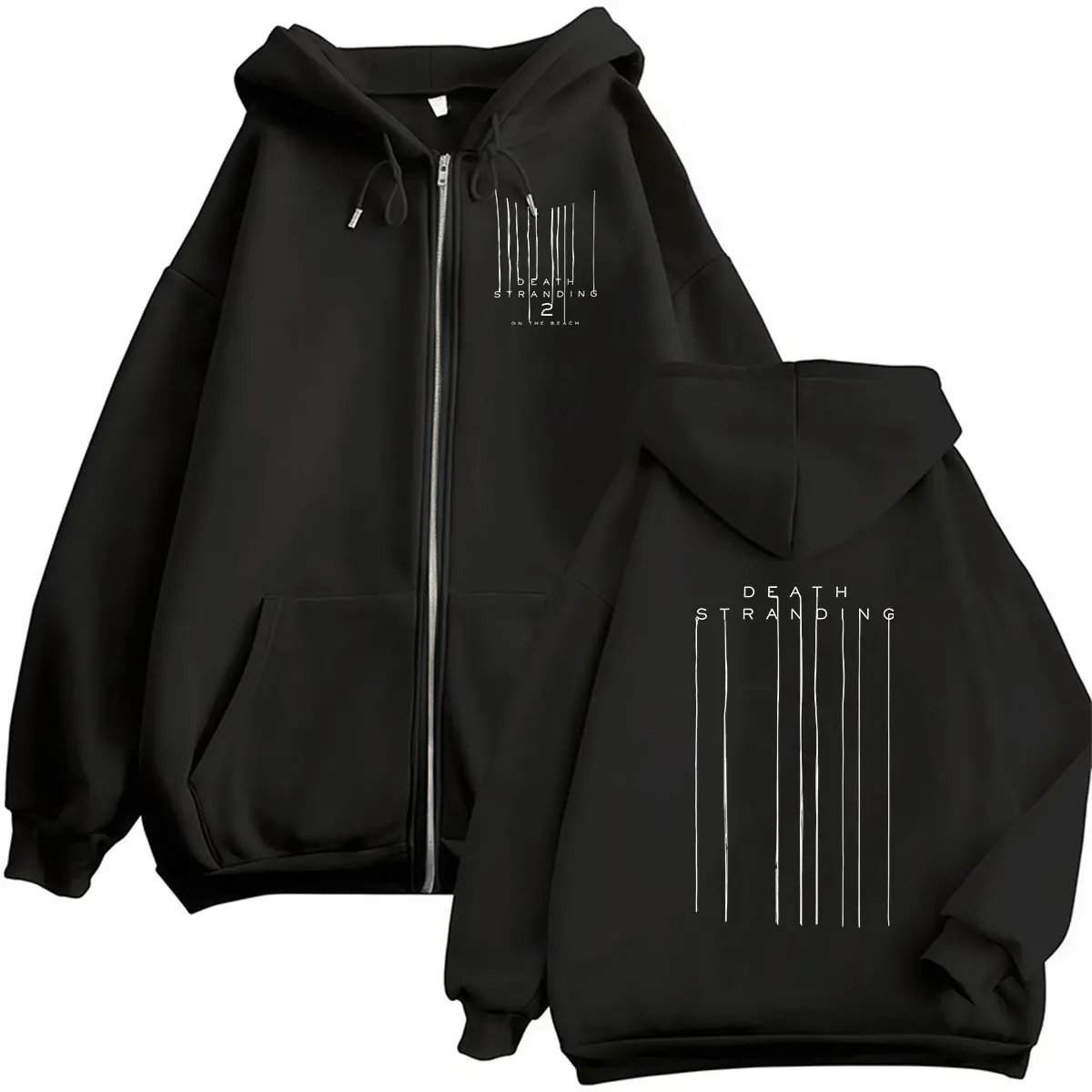 Game Death Stranding 2 on The Beach Zipper Hoodie Men's Women Long Sleeve Vintage Fashion Oversized Jacket Sweatshirt Streetwear