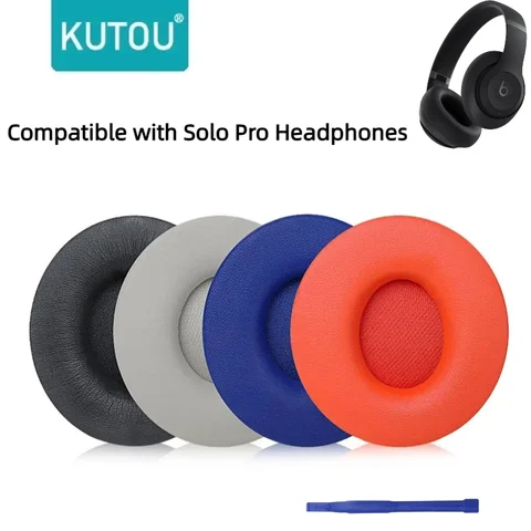 KUTOU Replacement Ear Pads Cushions for Beats Solo Pro Wireless Noise Cancelling On-Ear Headphones Earpads with Protein Leather