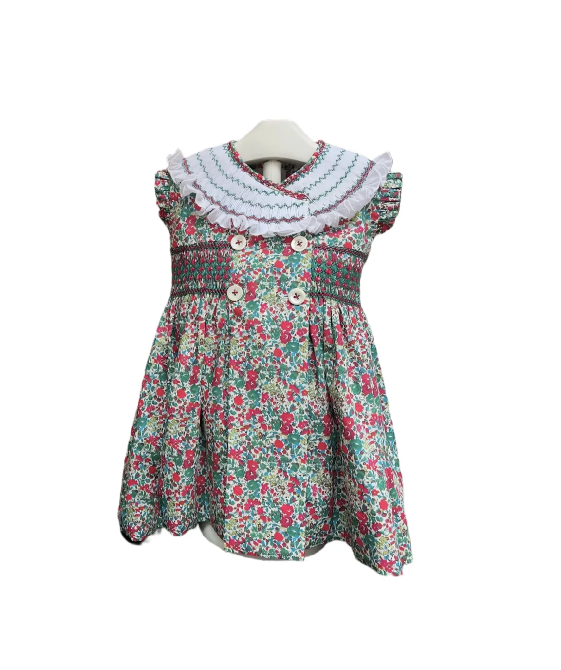 

0-12Y Baby Girl Summer Blue Flower Smocked Turkish Vintage Princess Dress for Birthday Holiday Easter Photography Eid A57