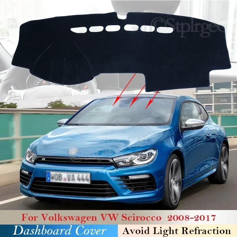 

Для Volkswagen VW Scirocco 2008 ~ 2017, крышка приборной панели, защитная накладка, солнцезащитный коврик для приборной панели, ковер с защитой от УФ-лучей, 2010 2015 2016