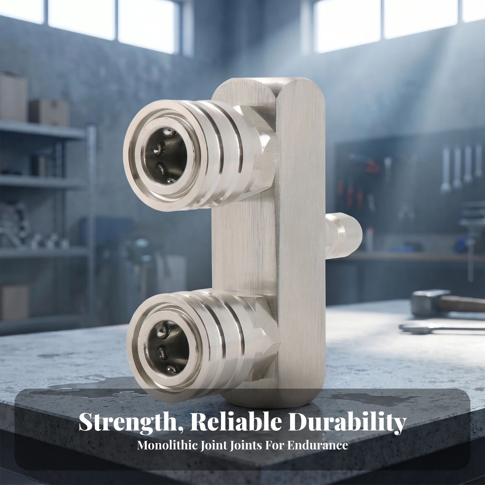 Pressure Washer Adapter Rectangular Body 1/4 Inch Washer Adapter Quick Connect Fitting Silver Finish Hardware Connector