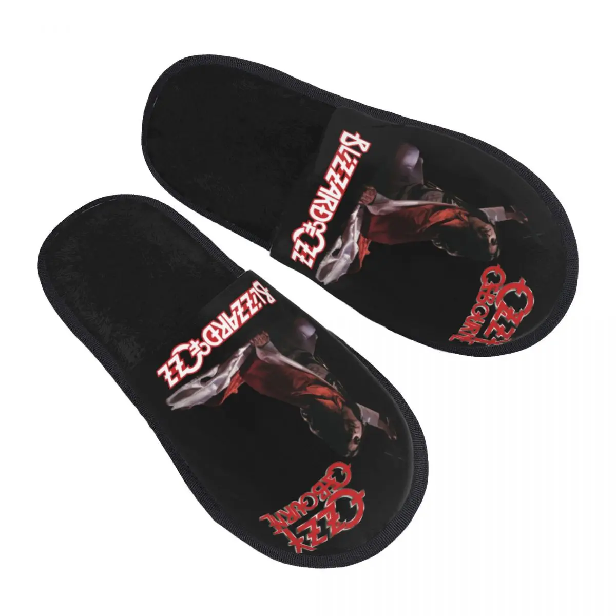 مخصص Ozzy Osbourne روك باند المعادن الثقيلة لينة رغوة الذاكرة شبشب منزل النساء مريح دافئ المضادة للانزلاق وحيد النعال #1