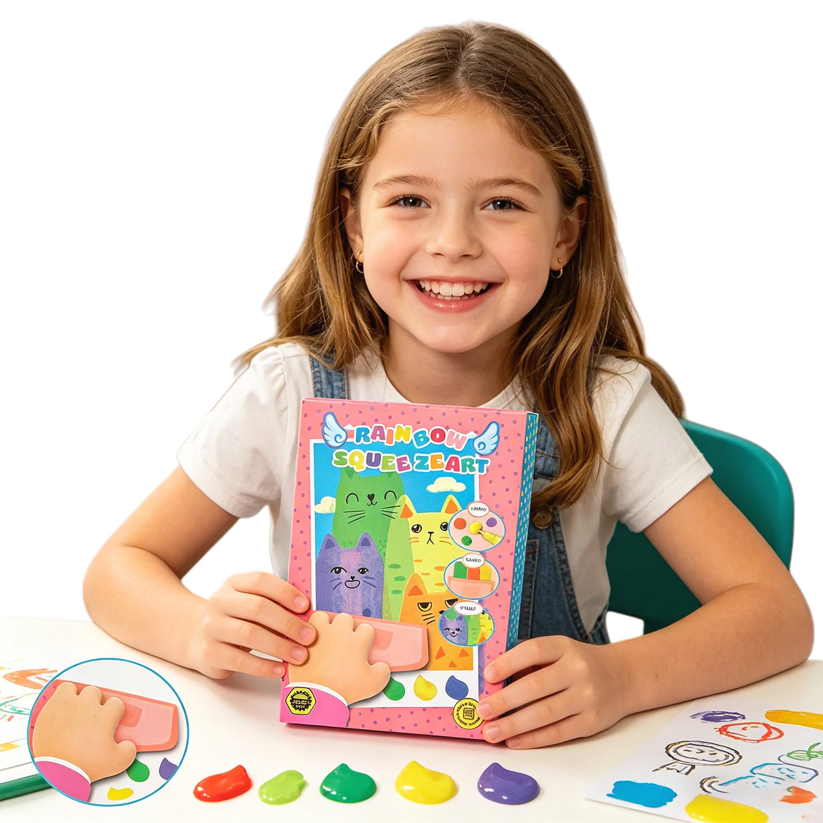 Magic Rainbow Scratch Paper Art Set Creative Squeegee Painting Kit Fun Craft Bookmarks Paper Novelty Birthday Gifts
