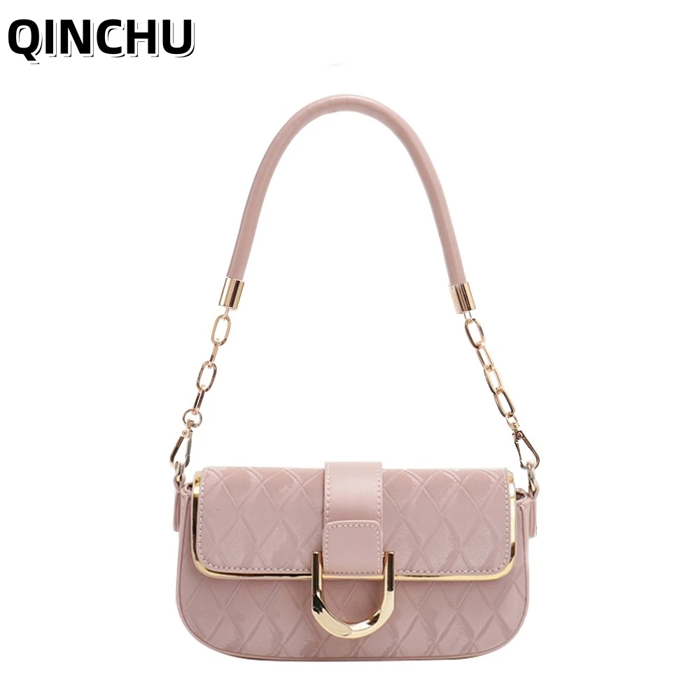 

QINCHU Shoulder Bag 2026 New Diamond Chain Underarm Bag Simple Small Square Bag Women Purses and Handbags