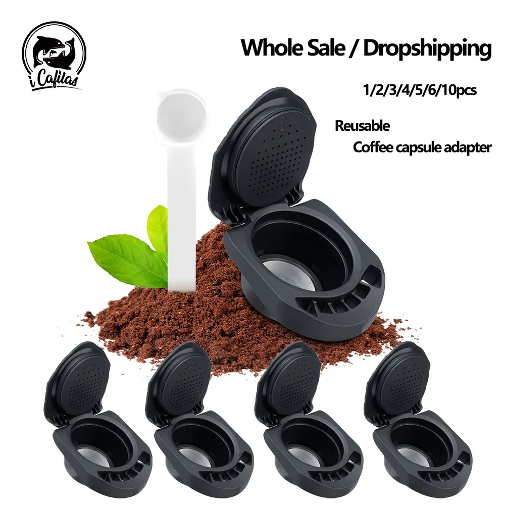 1-10 Wholesale Refill Coffee Adapter for Dolce Gusto Espresso Reusable Coffee Capsule Adapter fit Genio S Piccolo XS Machine