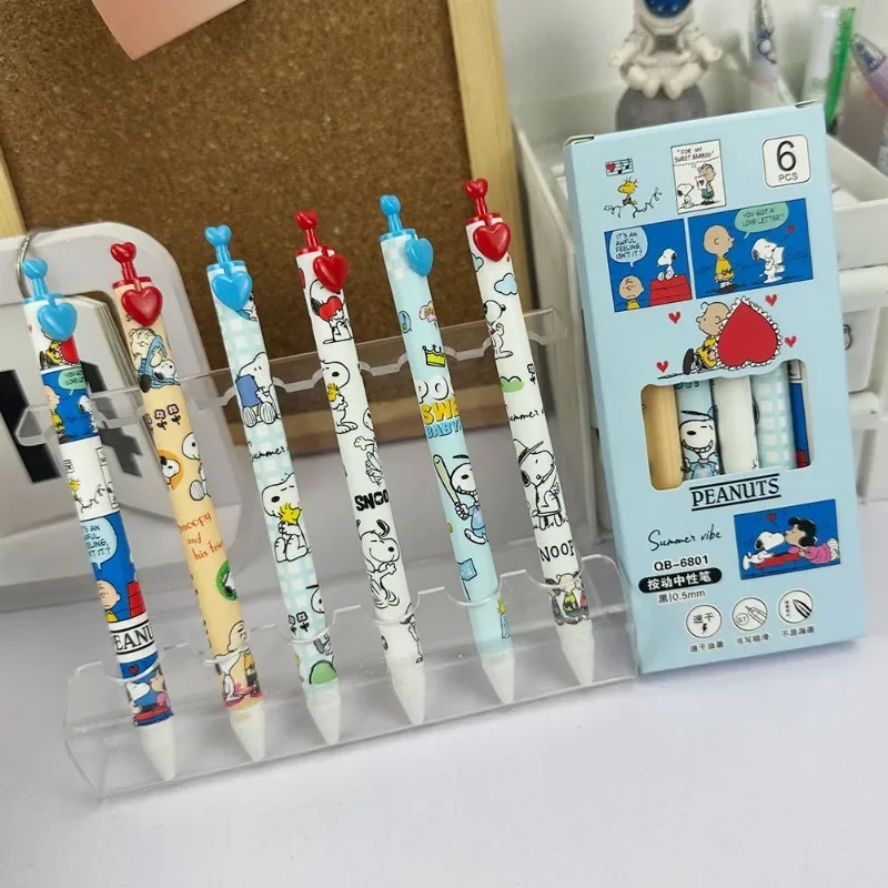 Snoopy Woodstock Charlie Brown Secondary Animation Peripheral Gel Pen Cartoon Cute Creative Students Quick-drying Love Brush Pen
