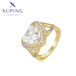 Xuping Jewelry New Arrival Light Gold Color Circle Shape Ring for Women Girls Wedding Commemoration Day Gift X001006743
