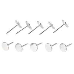 10pcs Silver Upholstery Nails Flat Head Metal Pushpin 11mmx17mm Vintage Tacks Antique Stud Jewelry Case Wine Box Sofa Decoration
