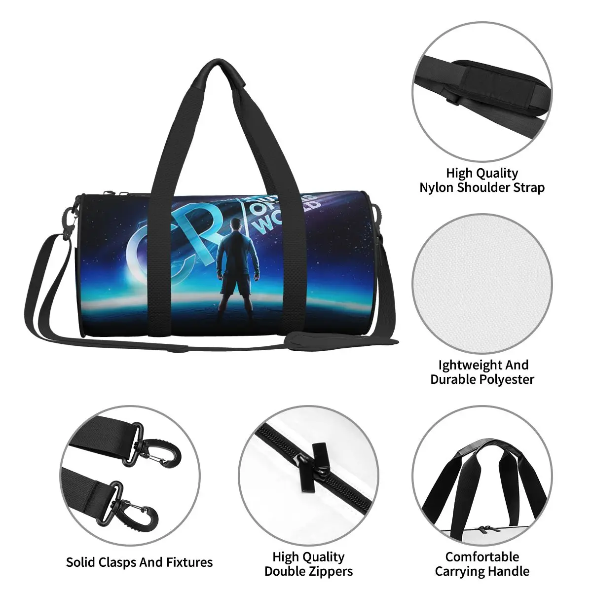 Awesome Ronaldos Football Duffel Bag for CR7 Fan Men Women Gym Bags with Pocket for Soccer Outdoor Sports