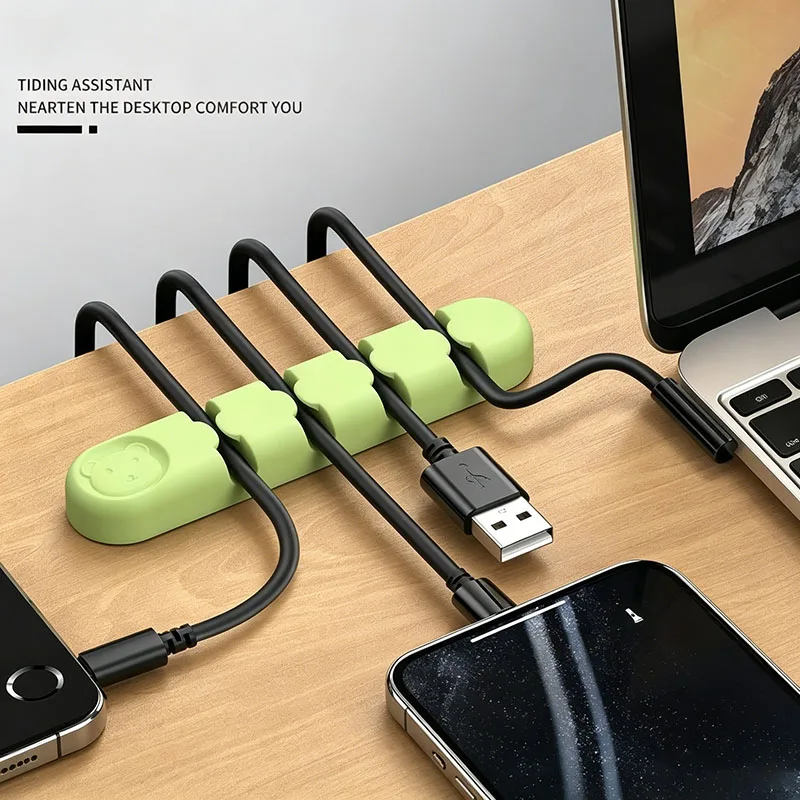 Silicone Cable Organizer Self Adhesive Wire Holder Desktop Cord Management Clip - view 3