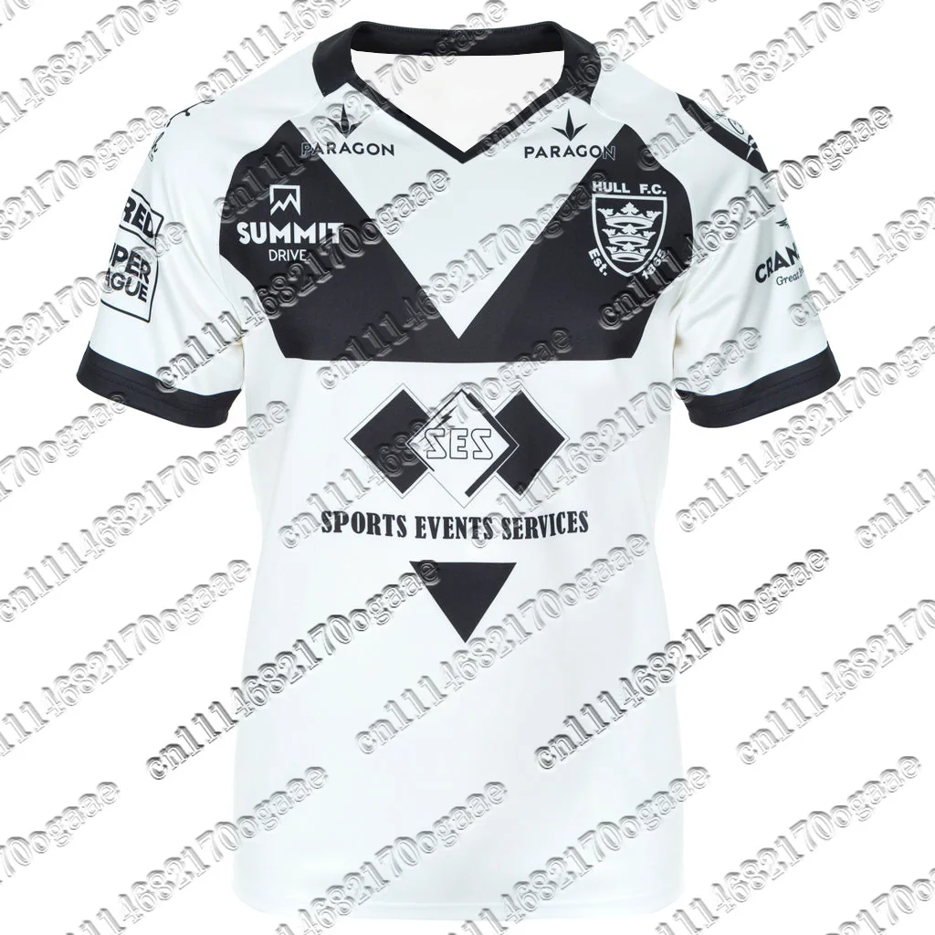 Men Y2K Oversized Hull F.C Home Rugby Jersey Short Sleeve Breathable Athletic Shirt for Sports Training Daily Street Style