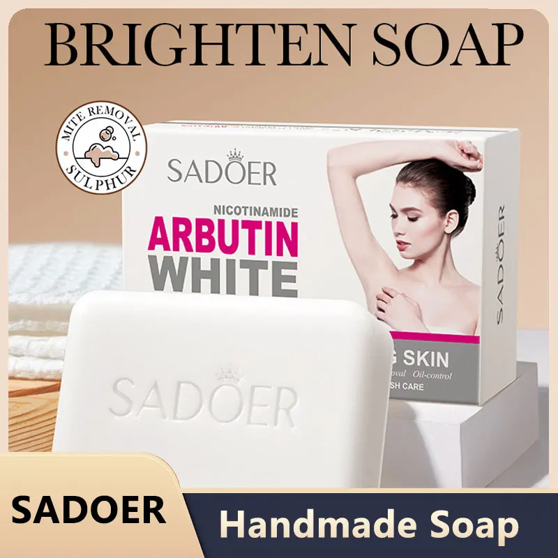 

SADOER Niacinamide & Kojic Acid Handmade Soap – Gentle Brightening, Exfoliating Cleanser for Even Skin Tone & Spotless Care