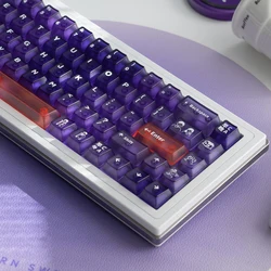 Gradient Black 150 Keys Ice Crystal Transparent Keycaps Cherry Profile PC/PBT Keycaps For Cherry MX Mechanical Keyboard