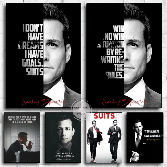 Harvey Specter Black and White Quote deals Suits TV Show Gallery Canvas Wraps, Vertical Frame