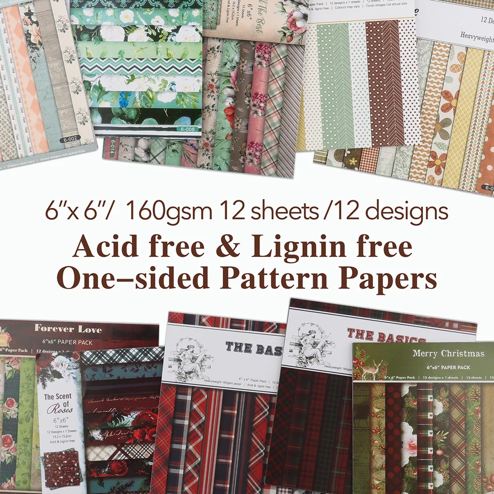12 Blatt/Packung 6x6 Zoll Rose Weihnachten Gitter Muster Papier pads für handgemachte Geschenk karte Herstellung Sammelalbum Layouts DIY Tool