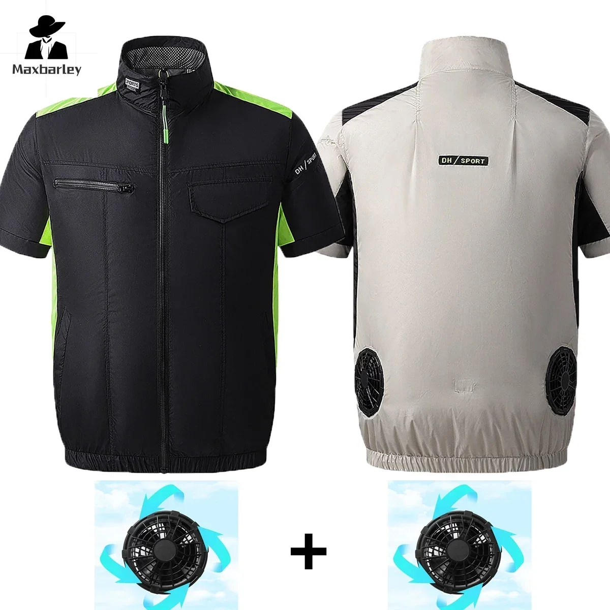 2024 Men's Fan Vest Leisure Fashion Outdoor Hiking Sports USB Heat Dissipation High Power Air Conditioning Coat Men's Clothing