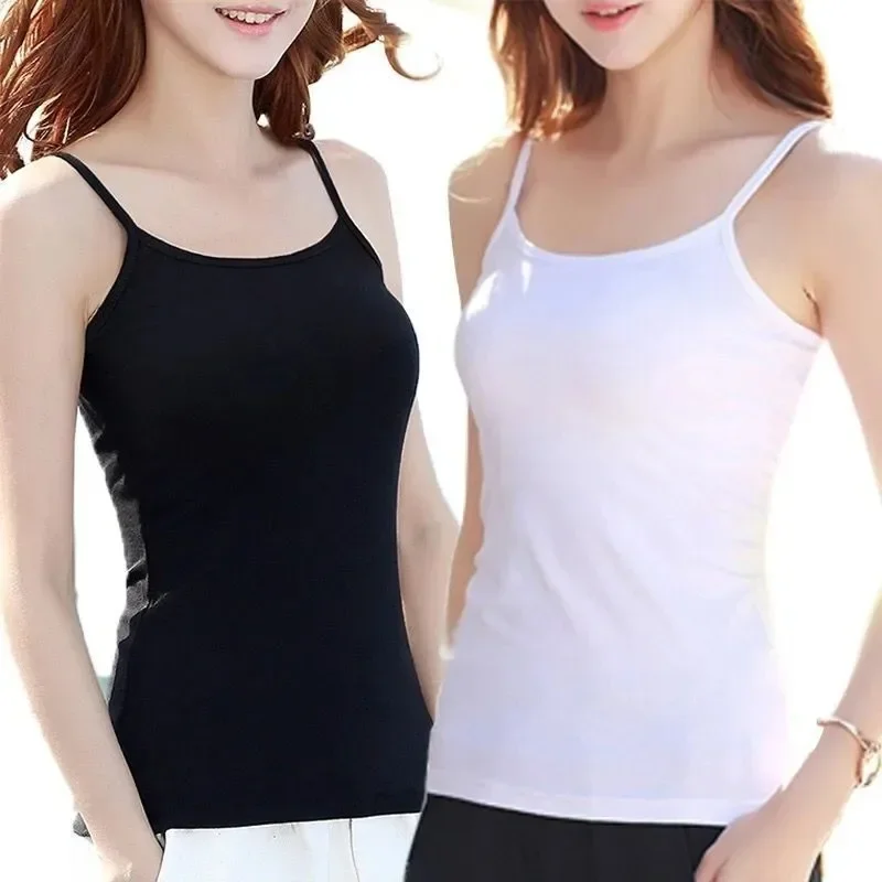 Pure Cotton White Tank Top Women's Summer Inner Wear Trendy Sexy Sleeveless Top Summer Season One-piece Code Send