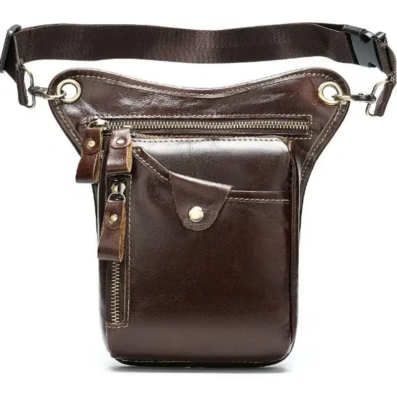 

Genuine Leather Men Fanny Pack Waist Bag Drop Leg Belt Thigh