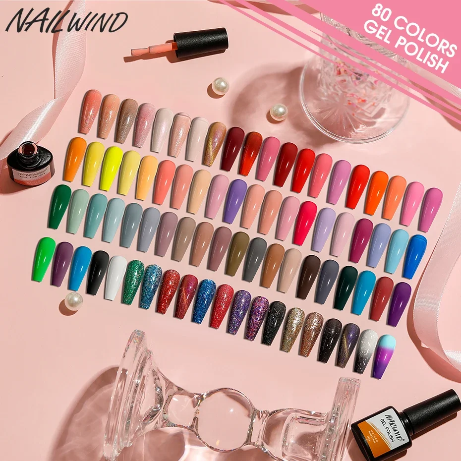 NAILWIND Esmalte de uñas en Gel semipermanente UV Led Esmaltes barniz híbrido pegamento para uñas brillo Base de Gel de uñas y esmaltes de capa superior