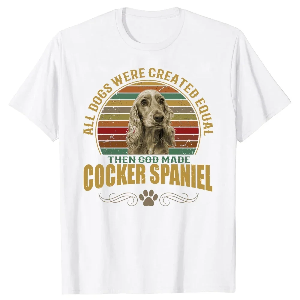 Colorful Splash Art Cocker Spaniel Dog T Shirt Graphic T Shirts Men Clothing Tee Tops Round Neck Short-Sleeve Tshirt Camisetas
