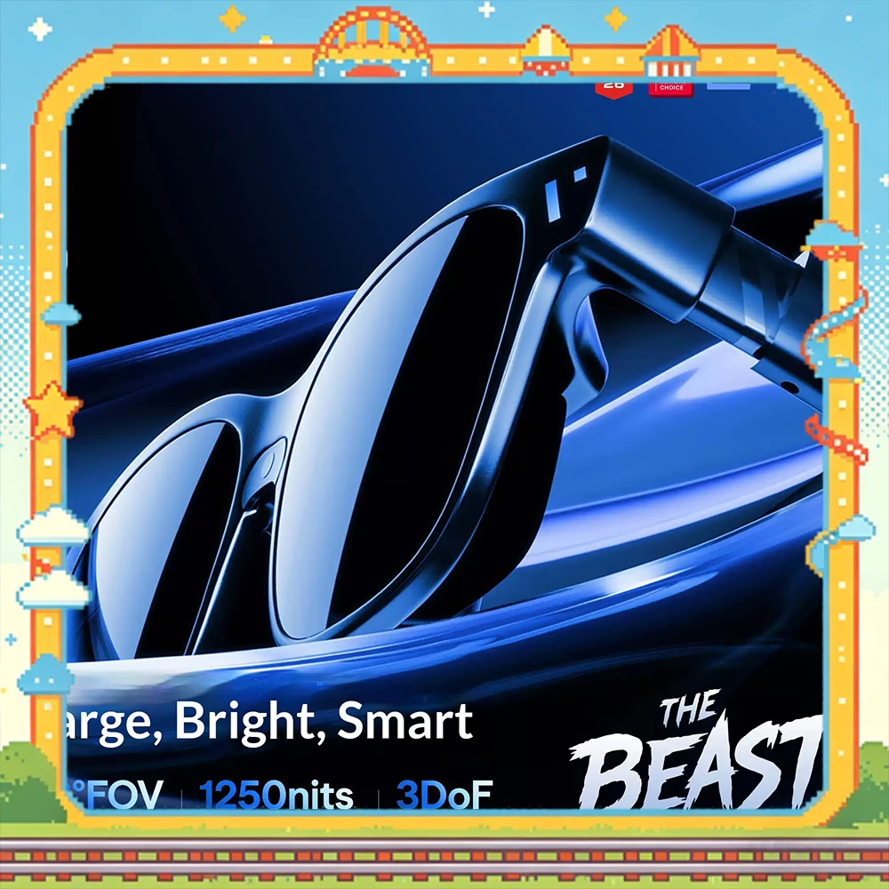 VITURE Beast XR AR Glasses 3D 58° Ultra‑Wide Field of View | Native 3DoF Smart Glasses 63g Ultra‑Lightweight 1200p Ultra‑HD