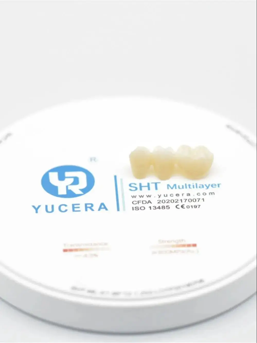 

Yucera SHT Multilayer Zirconia Disc 98mm D2 Color Open System for Dental Cad Cam