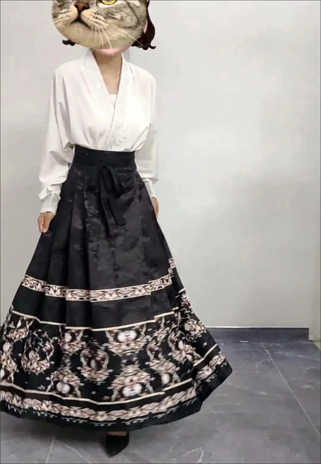 Dynastia Ming koszulka z kwadratowym dekoltem w stylu Hanfu w stylu Vintage chiński Top damski Eleganti luźny koszula damska rękaw do samolotów