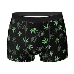 Weed Pattern  Underpants Breathbale Panties Man Underwear Ventilate Shorts Boxer Briefs