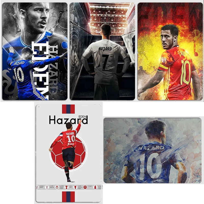 

Eden Hazard Belgian Football Player Poster Metal Sign Posters Bar Custom Vintage Indoor Home Decor Room Decoration Wall Decor