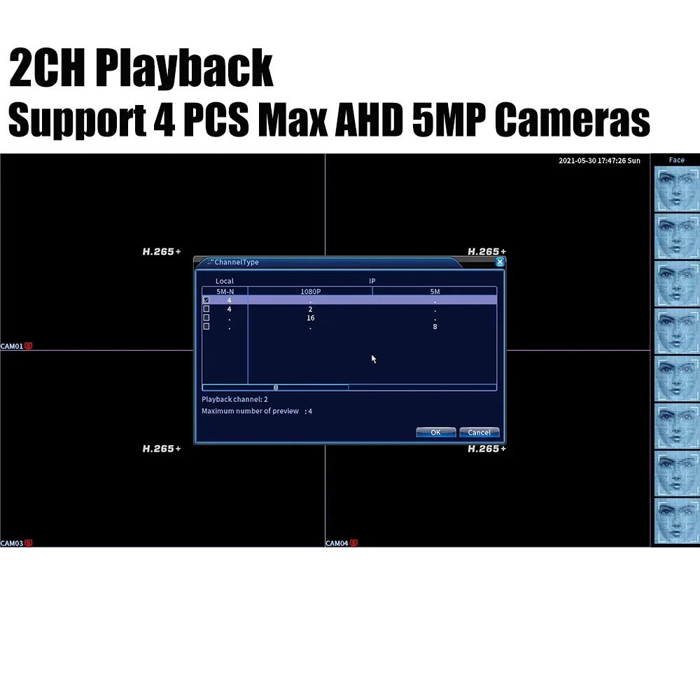 H.265 główny PCB AHD 5MP-N 4-kanałowy rejestrator AHD DVR wideorejestrator 4-kanałowy AHD DVR 1080P AHDH dla kamera AHD 1080P/5MP