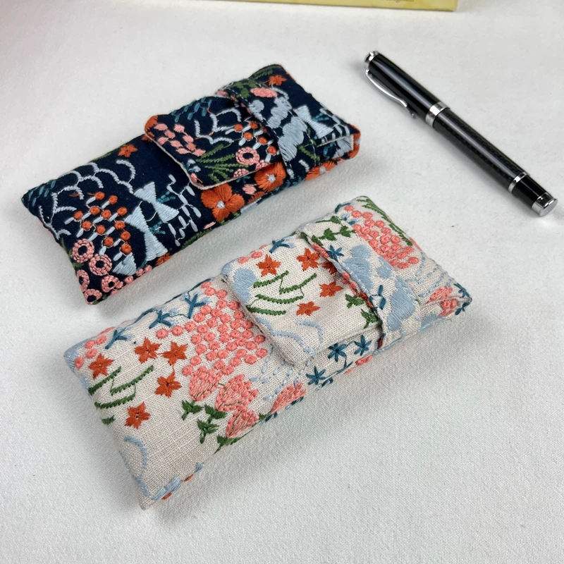 3-pack Fountain Pen Bag Embroidery Pen Bag Portable Cloth Storage High-quality Handmade Stationery Bag Pencil Case Korean