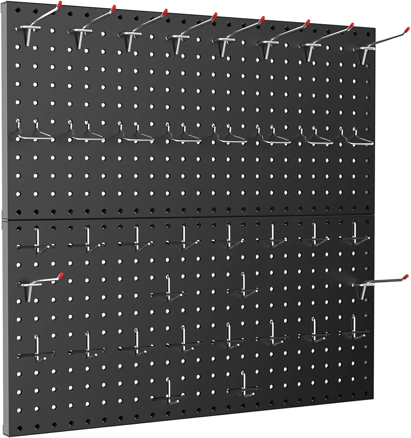 

Metal Pegboard Wall Organizer 24' x 24' or 12' x 48', 70 PCS Tools Storage Pegboard for Garage Tool Organizer Peg Board with