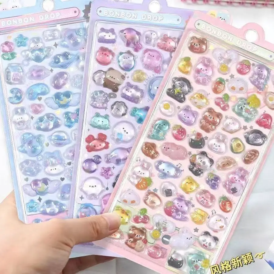 4 قطع من ملصقات الإغاثة ثلاثية الأبعاد على شكل حيوانات كرتونية لطيفة يمكنك صنعها بنفسك ملصقات تزيين للهاتف والأمتعة والكمبيوتر هدية #3