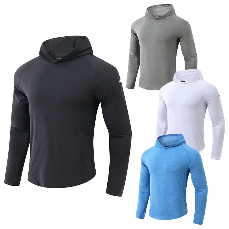 

Men's Running Sports Shirts Tops Fitness Muscle Training T-shirt Long Sleeve Hoodies Outdoor Cycling Training Hoodie Clothes