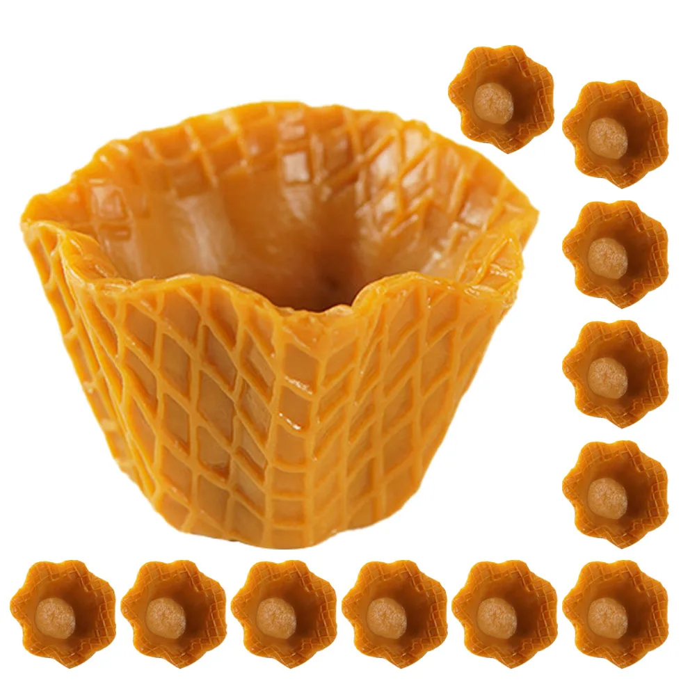

12pcs Ice Cone Ice Cream Cones Mini Charms Diy Craft Supplies Mini Plastic Decor For Phone Case Hairpin Handicraft