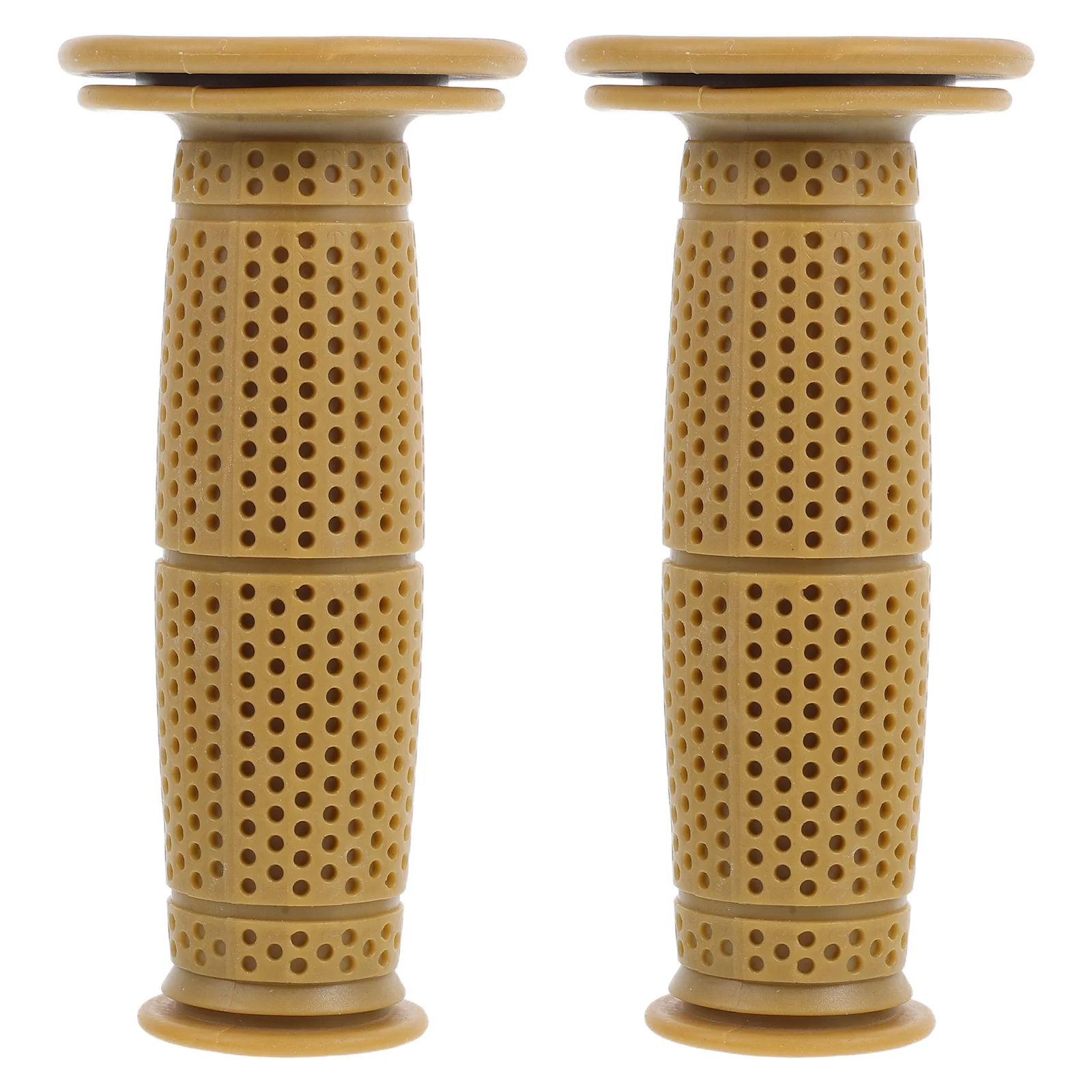 

2pcs Vintage Motorcycle Handlebar Grips Yellow Retro Rubber Universal Anti-Slip Durable Wear-Resistant For Scooter Bike Ride