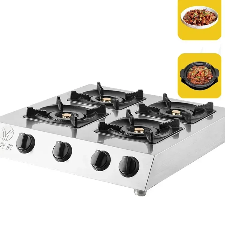 Kitchen Desktop Price Table Stainless Steel 4 Burner Cook Tops Gas Cooktop Stove