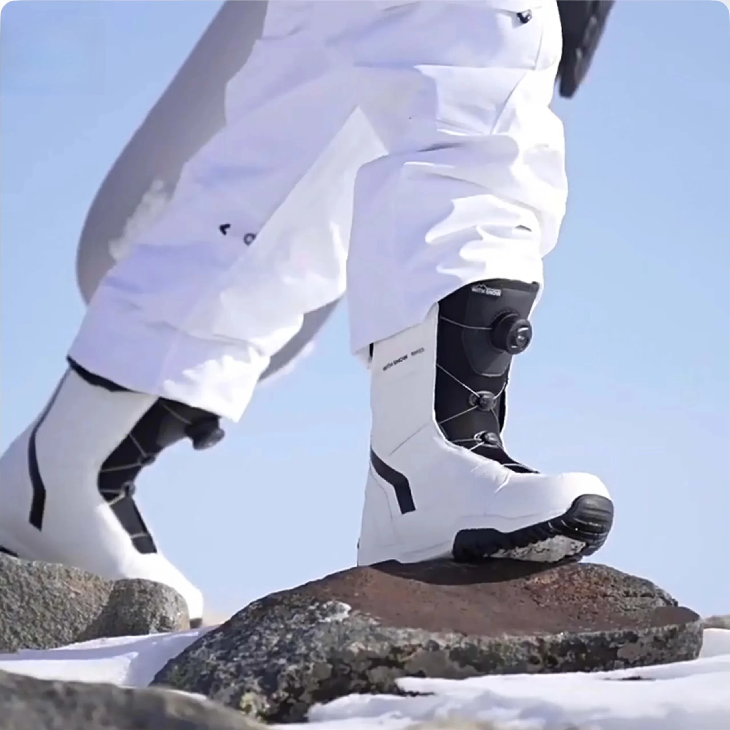 WS BASE TEAM Unisex Freestyle Waterproof PU Upper EVA Cushioning Rubber Sole All-Mountain Winter Snowboard Boots