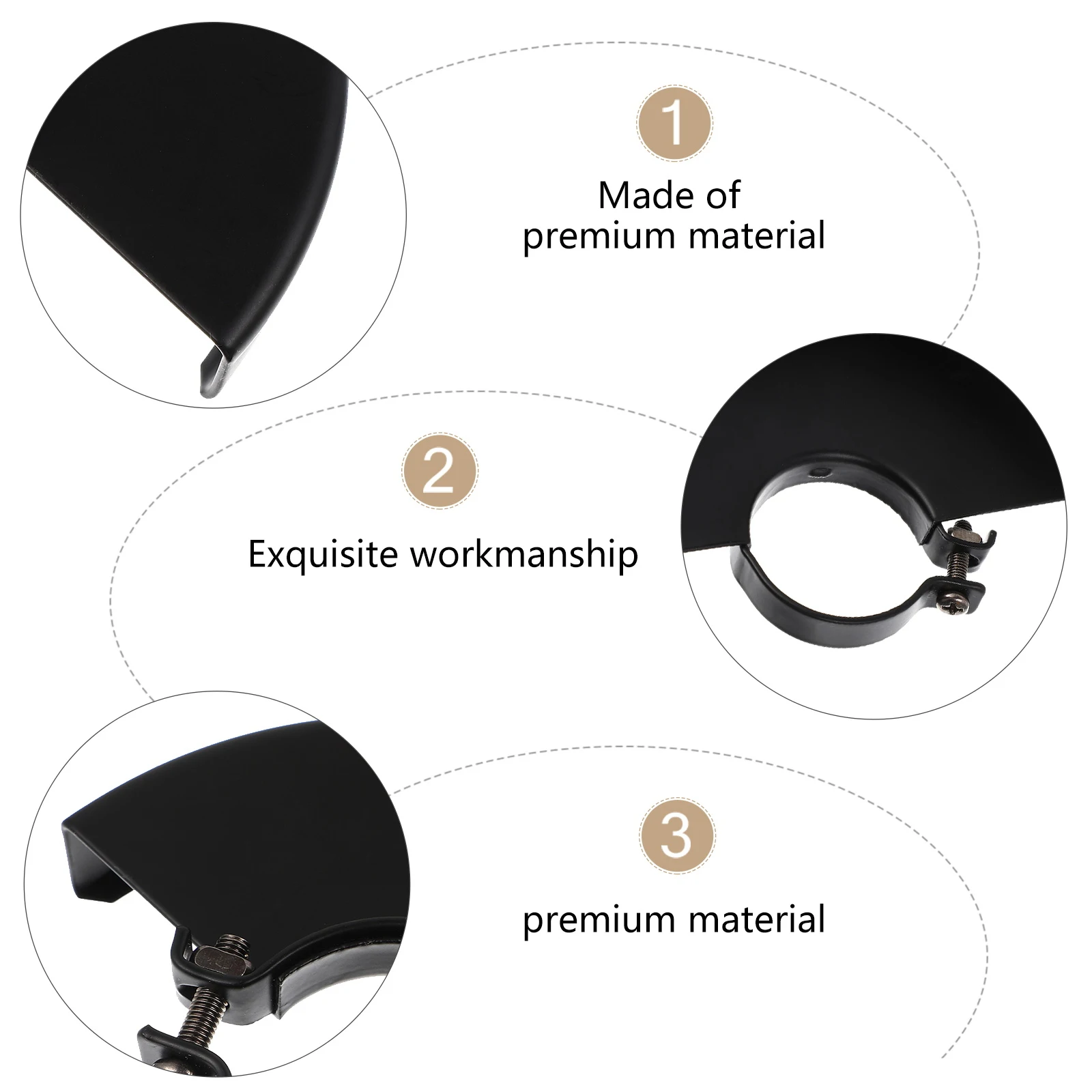 

2pcs Angle Protective Cover 42MM Safety Guard Wheel Accessories Black Lightweight Easy Installation Corrosion