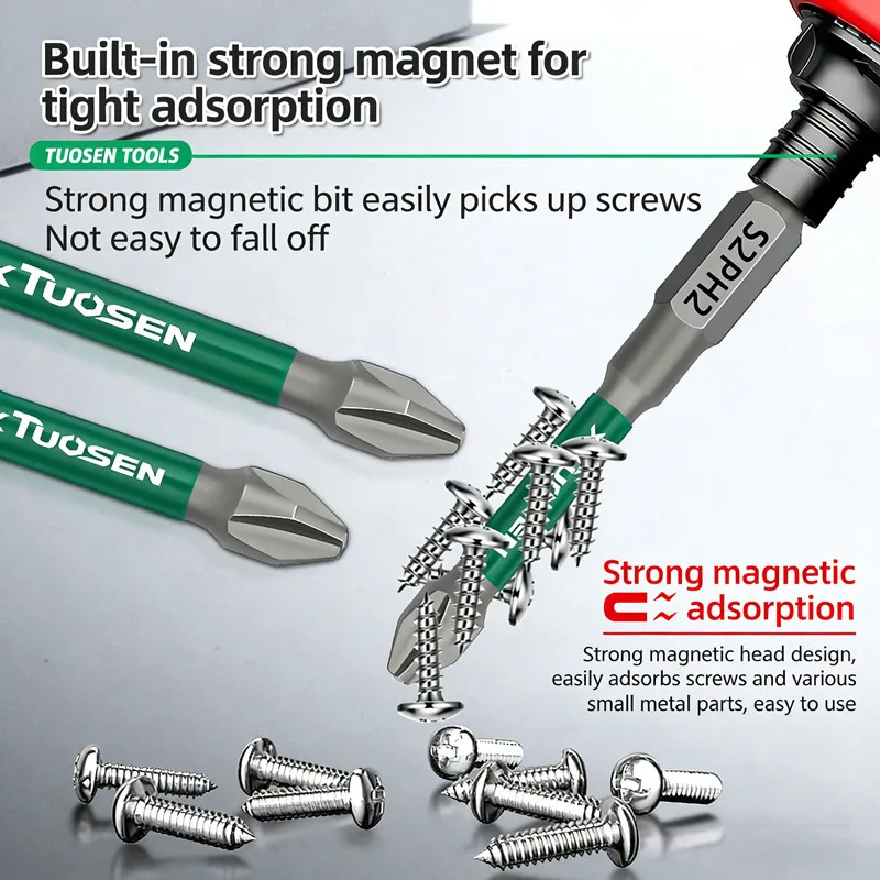 2PCS Professional Screwdriver Bit Collection, High-Quality Bits with Magnet for Electric Screwdriver, Impact Drill  DIY Projects
